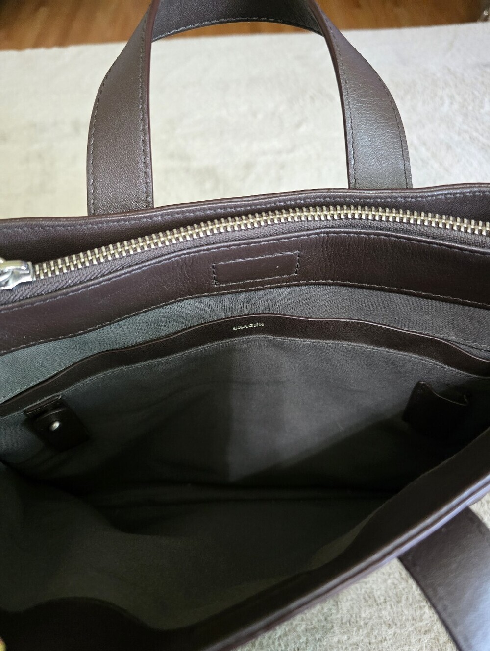 Skagen Chocolate Brown Leather Crossbody Satchel - Picture 14 of 16